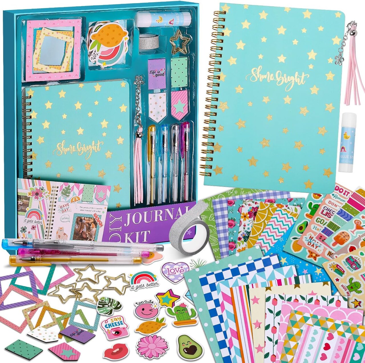 Journal Kit for Girls Scrapbook & Diary Supplies Set (Multicolored) 10.55 x 1.9 x 12.59 inches